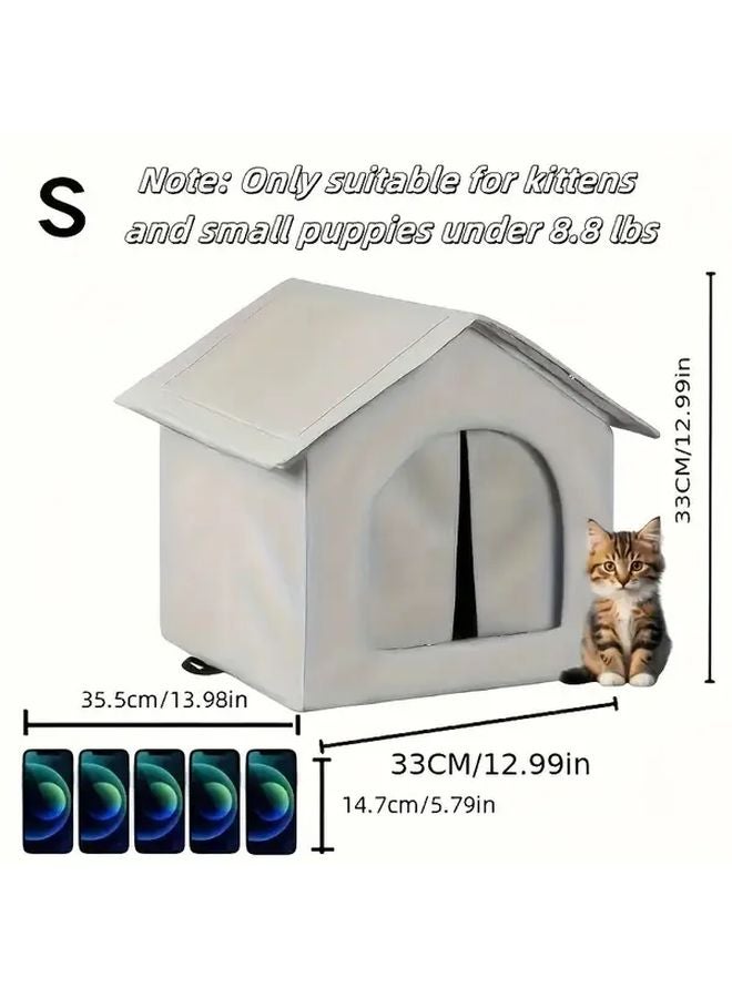 Large All Weather Heavy Duty Oxford Fabric Cat House With Thermal Pad - Image 3